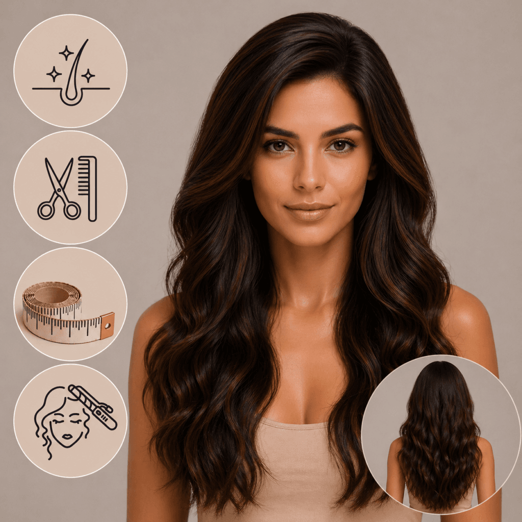 peluca de pelo natural con aspecto real, y adaptación personalizada